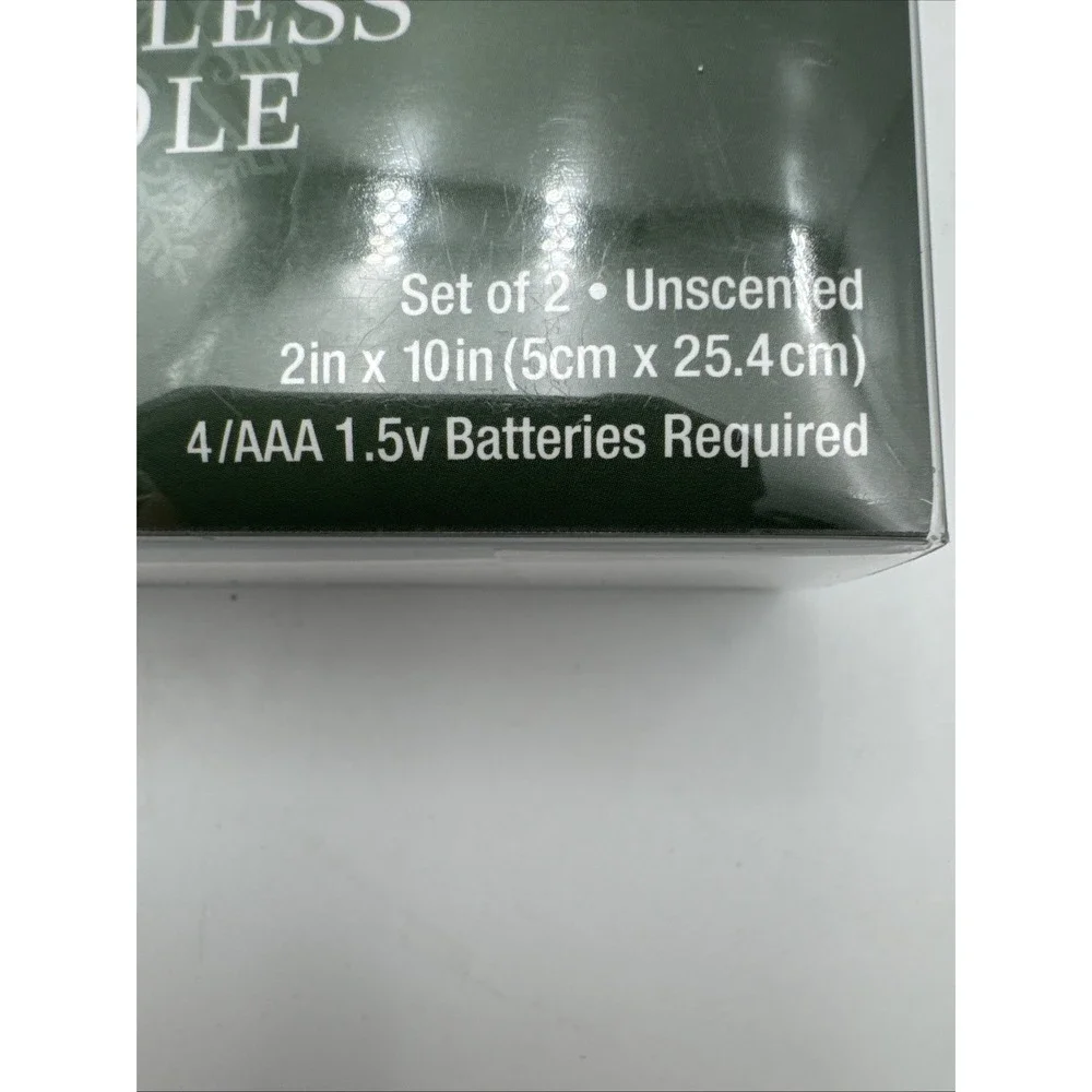 Hobby Lobby Green Tree LED Taper Flameless Candles – Set of 2 – NEW